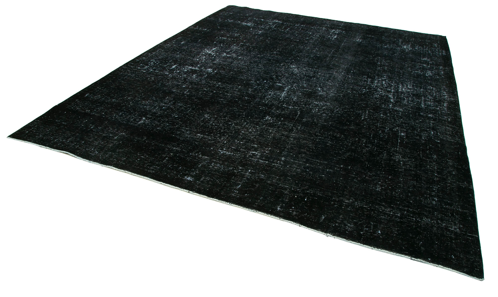 Handwoven Oriental Overdyed 286 cm x 351 cm Black Wool Carpet