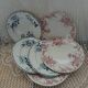 6 antique ironstone dinner plates
