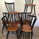 Lot of 8 Scandinavian chairs feet compass stamped Hiller