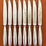 Christofle crossed ribbons 8 knives entremet dessert cheese very good condition