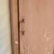 Old glazed door with its shutter
