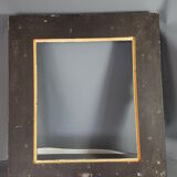 Large frame Louis XV style wood and gilded stucco patinated 78x69 cm, leaf: 55.5x46.5 cm