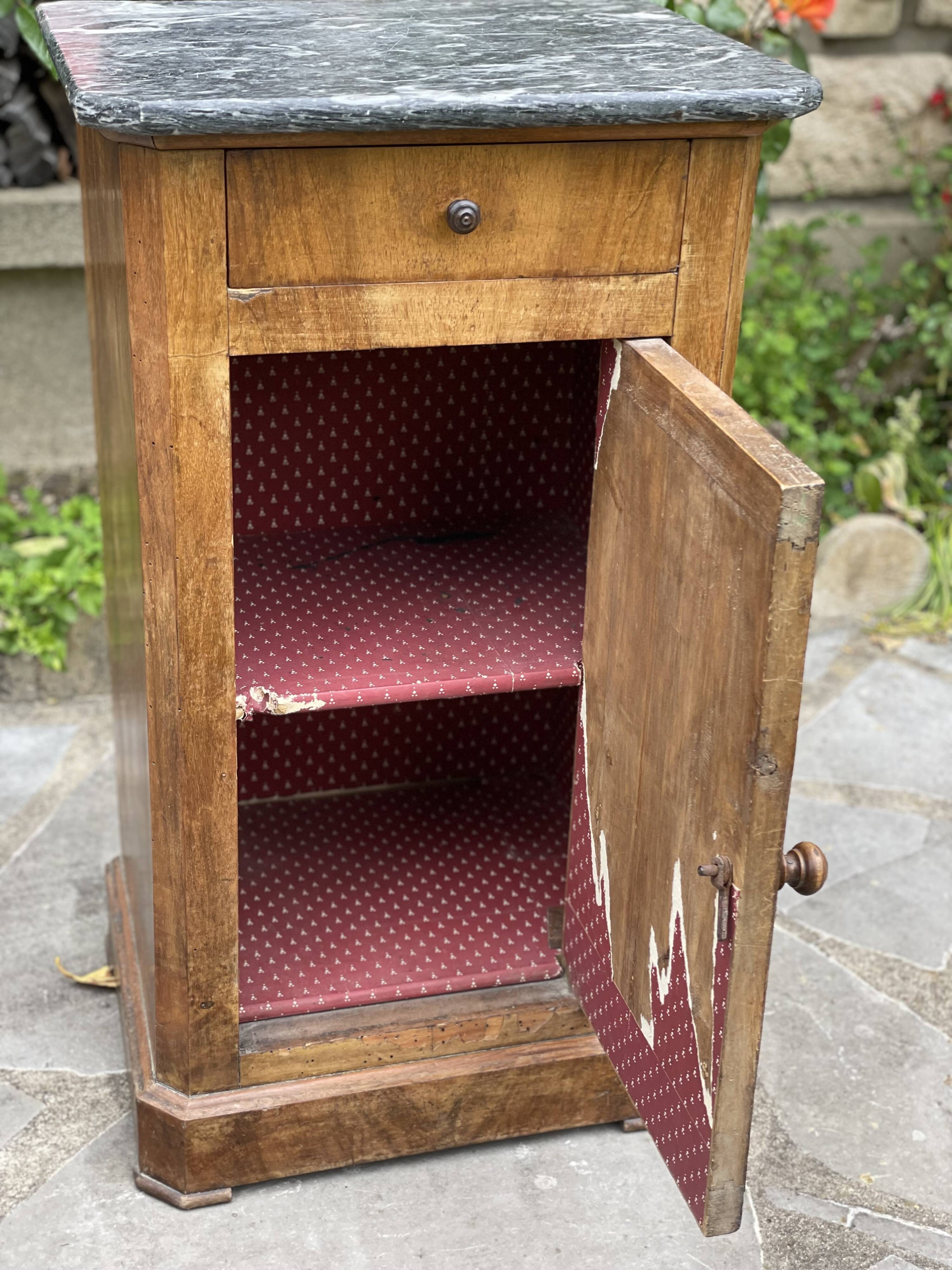 Nightstand - bedside table with marble top