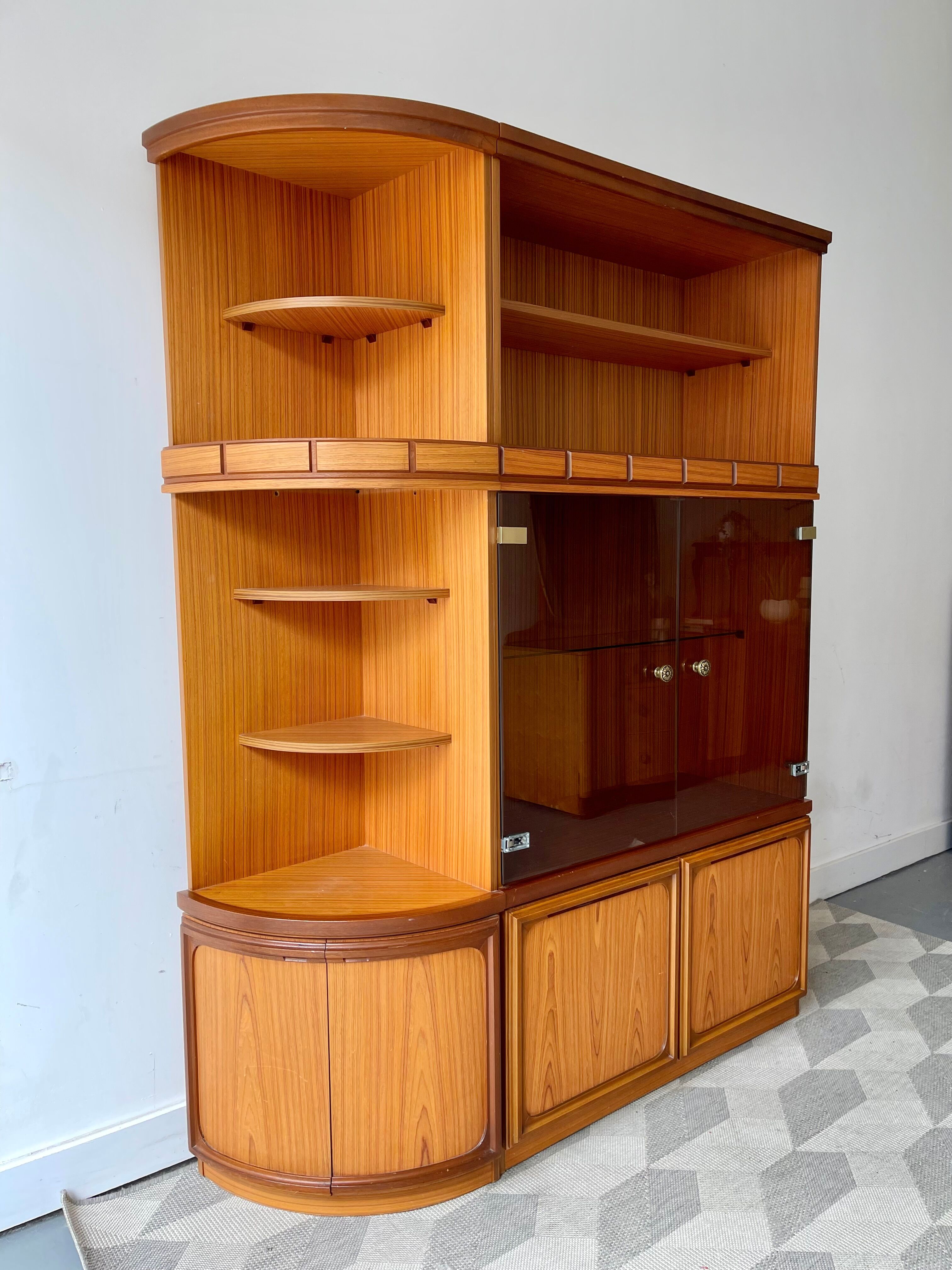 Vintage wall unit display cabinet