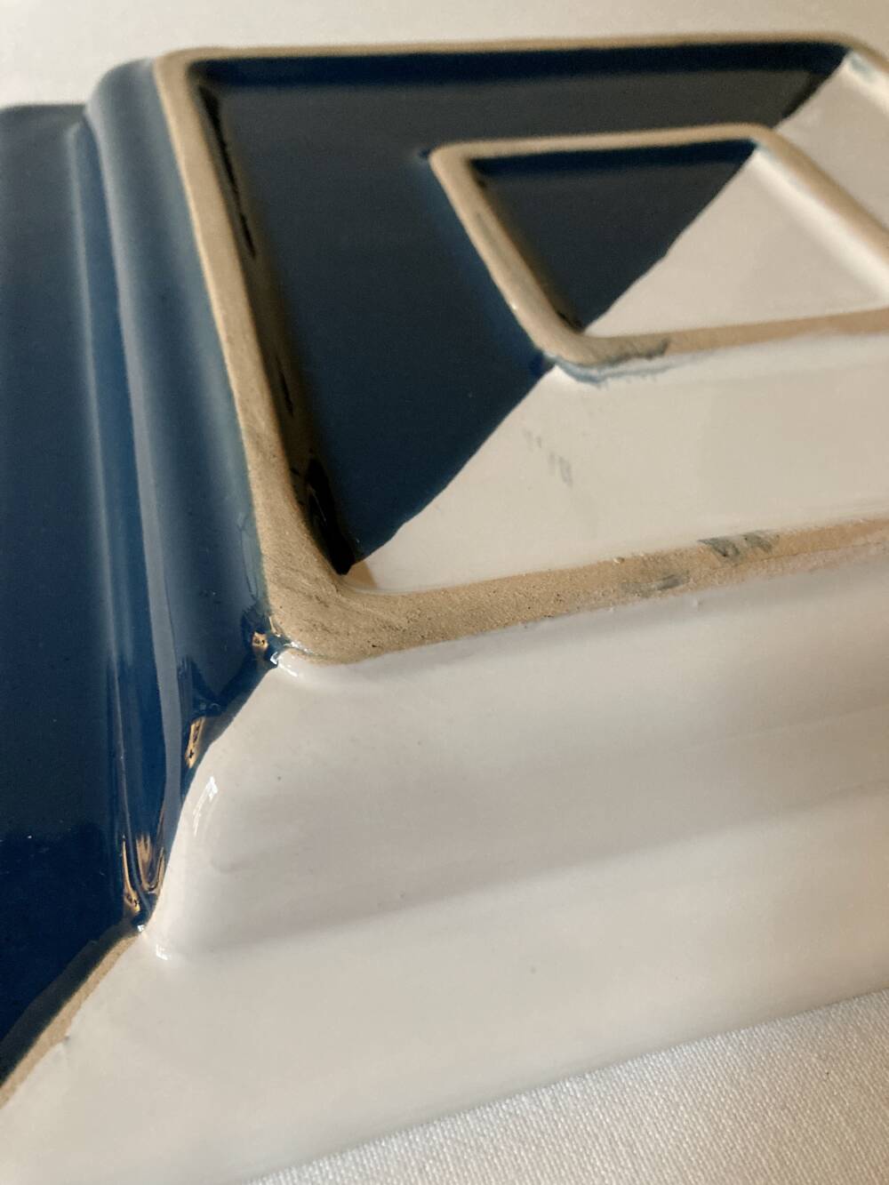 Hand-painted ceramic serving tray or aperitif platter