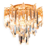 Lustre venini italien moderne du milieu du siècle en verre de murano triedri