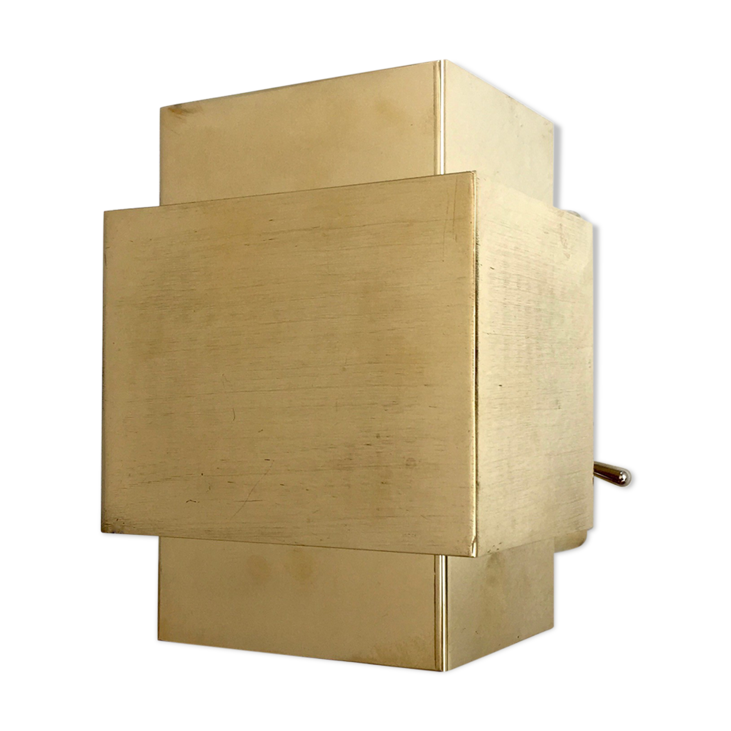 Polished brass cubic wall lamp circa 1960