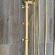 Vintage wall coat rack in gold aluminium – 1960s – 5 hooks