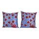 Set of 2 vintage embroidered cushion covers 46x46 cm