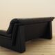 Black leather sofa, Italian design, 1960s, made in Italy