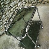 Dessert, bar, glass and chrome on roulette year 70