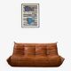 Pine leather Togo 3-seater sofa by Michel Ducaroy for Ligne Roset