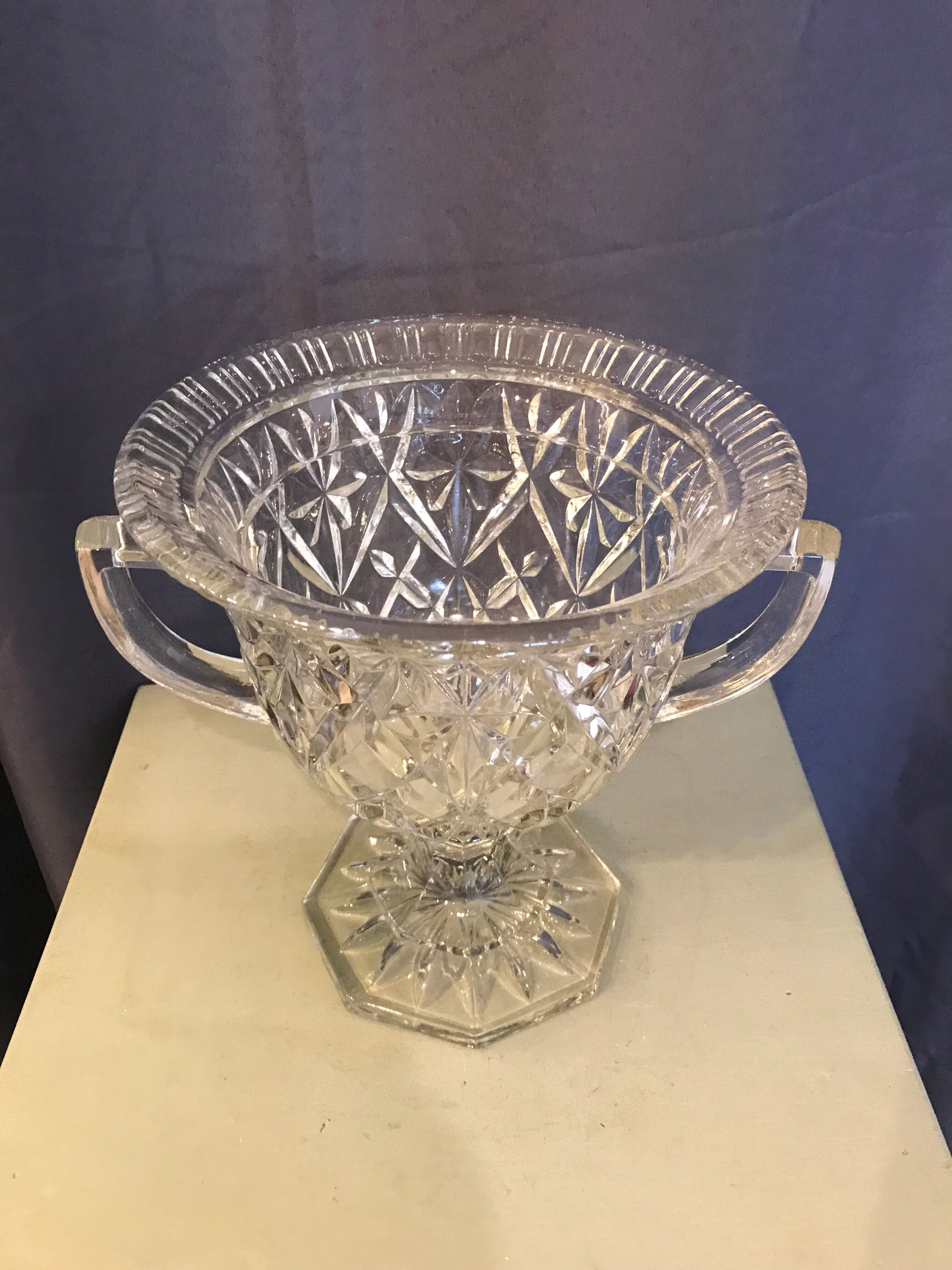 Glass triumph cup with handles 70s vintage