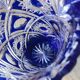 Bohemian vase in cut blue crystal