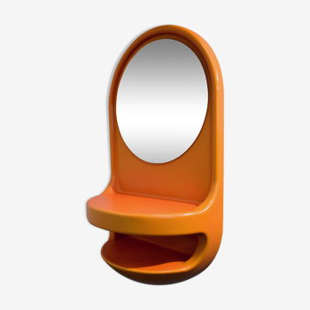Orange mirror by ILSE with tablet 1970