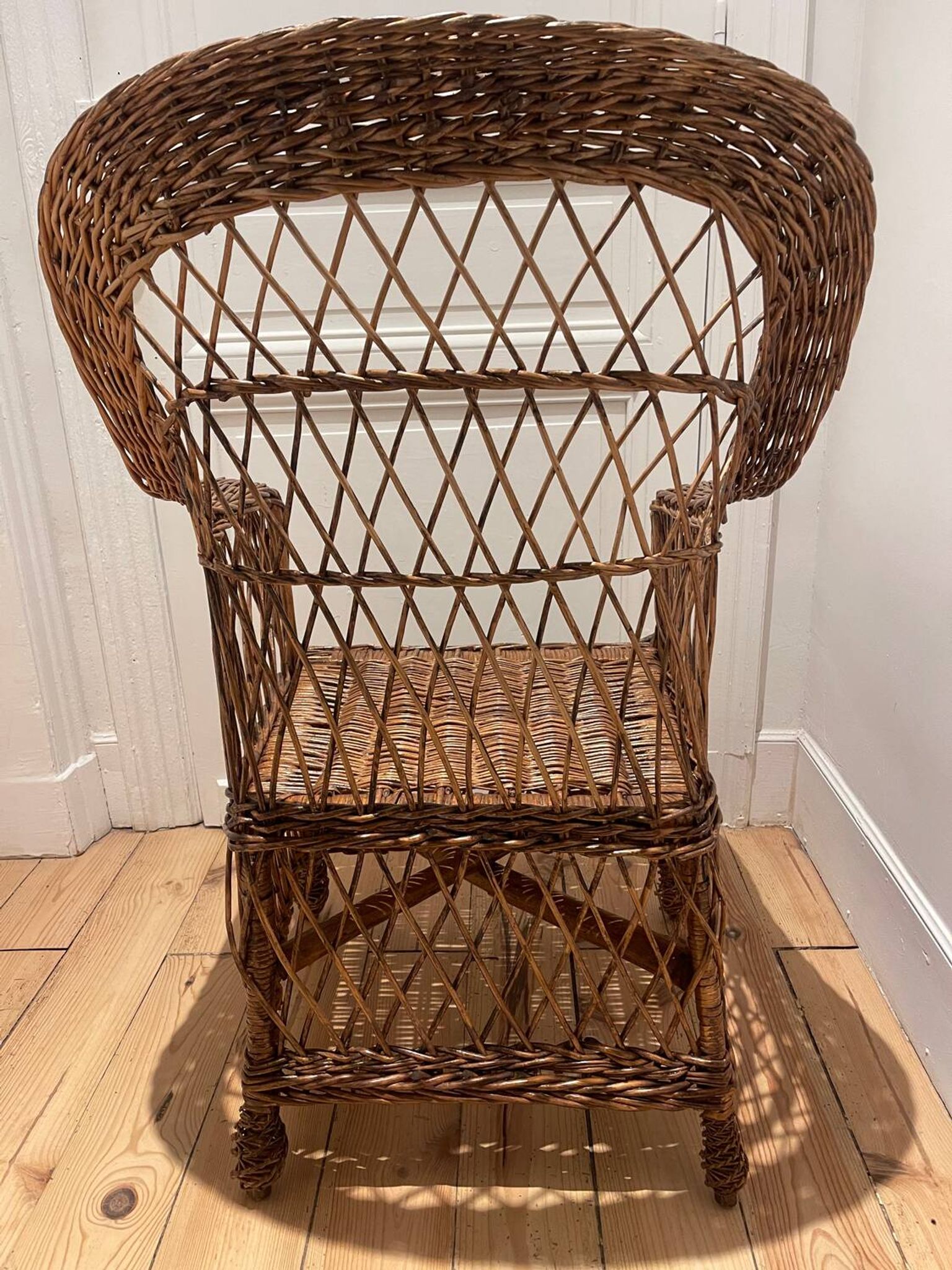 Grand Fauteuil en rotin vintage