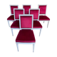 Suite de 6 chaises de style Louis XVI velours rouge