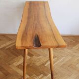 1960s Organic Solid Oak Side Table