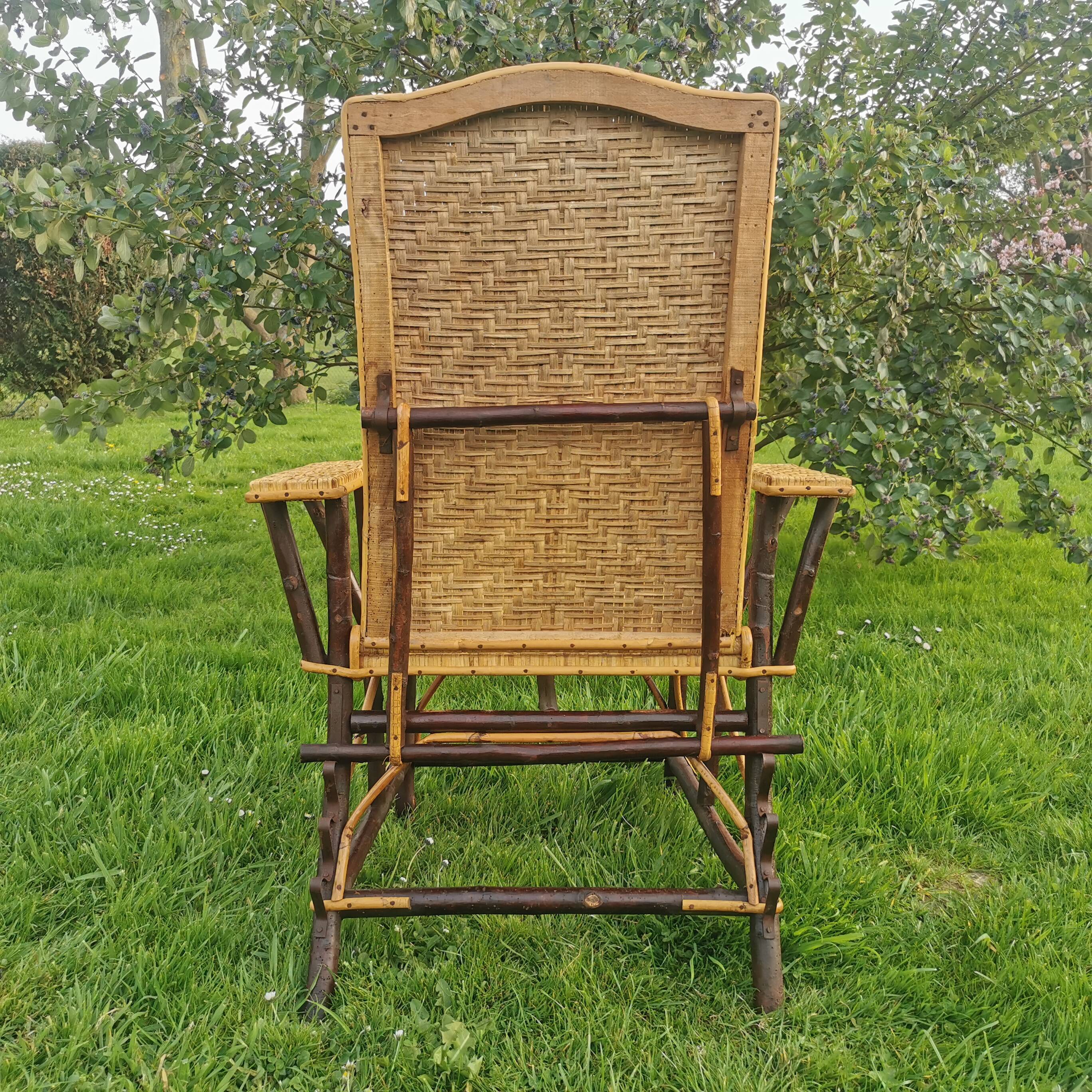 Chaise longue en rotin 60'
