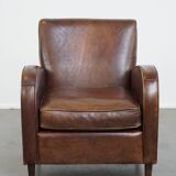 A stately, well-preserved, and comfortable sheepskin armchair