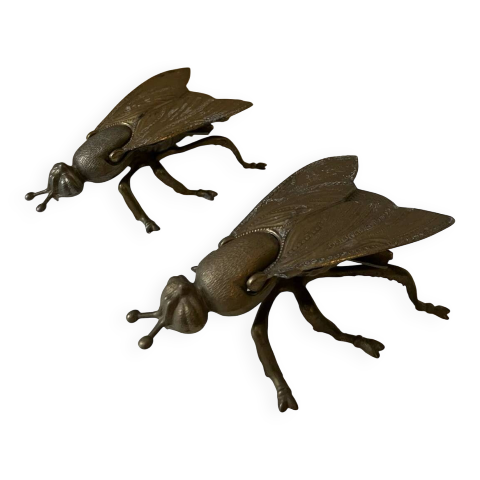 Vintage brass bee fly ashtray