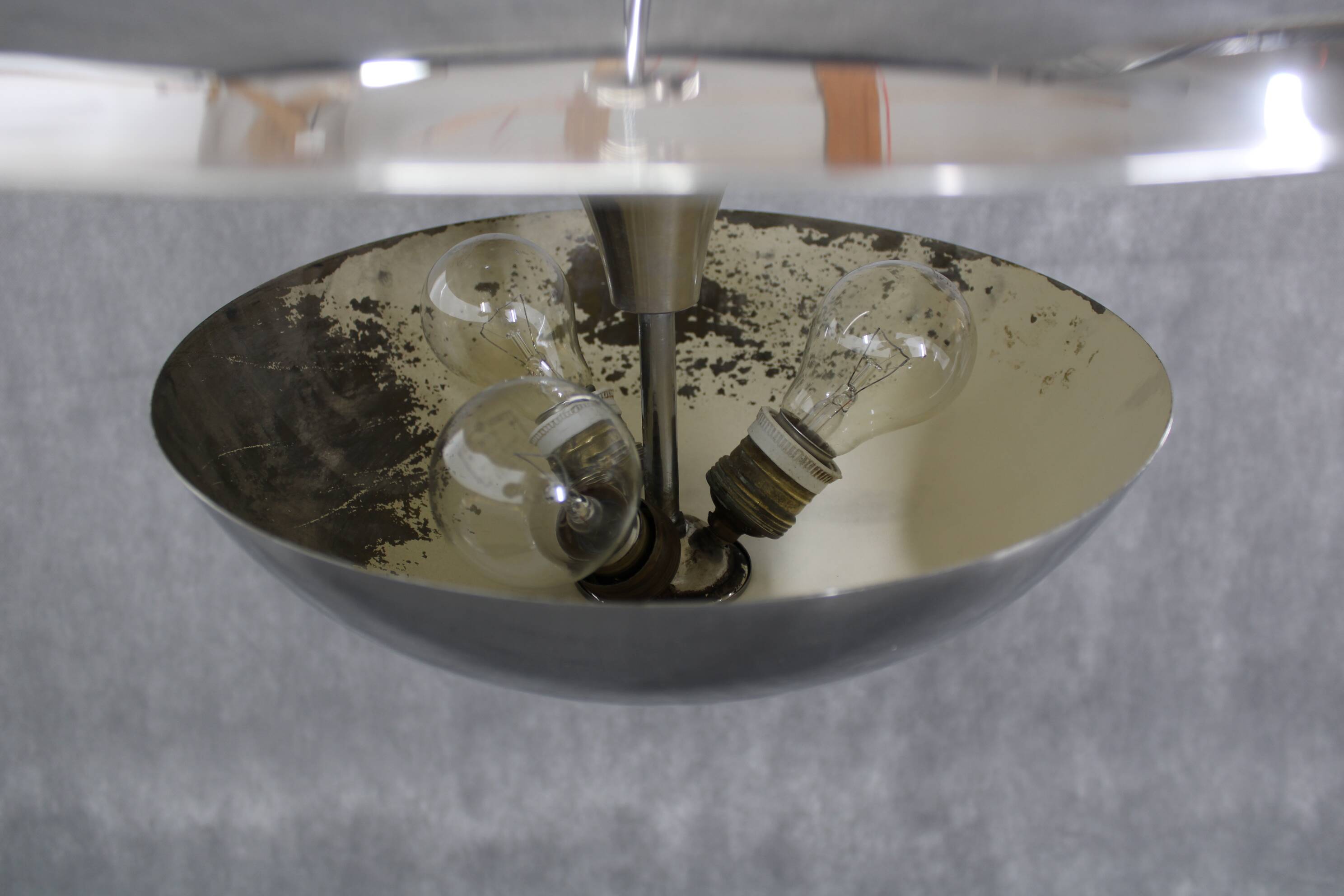 1930s Bauhaus Chrome Plated Chandelier by Anyz, Czechoslovakia