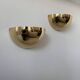 Pair of vintage half moon wall lights, brass, France 1970