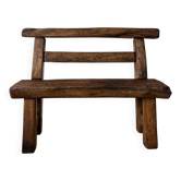 Banquette en bois brutaliste Wabi sabi