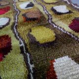 Scandinavian Hand-Knotted Woolen Rya Rug, Sweden, 1960s