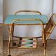 Vintage bamboo and rattan serving cart