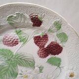 Decorative Plate Barbotine St Clément Made In France Vintage Raspberry Pattern