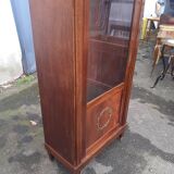 Empire style mahogany and mahogany veneer display case
