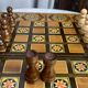 Jeu d’échec et de backgammon, coffret en marqueterie