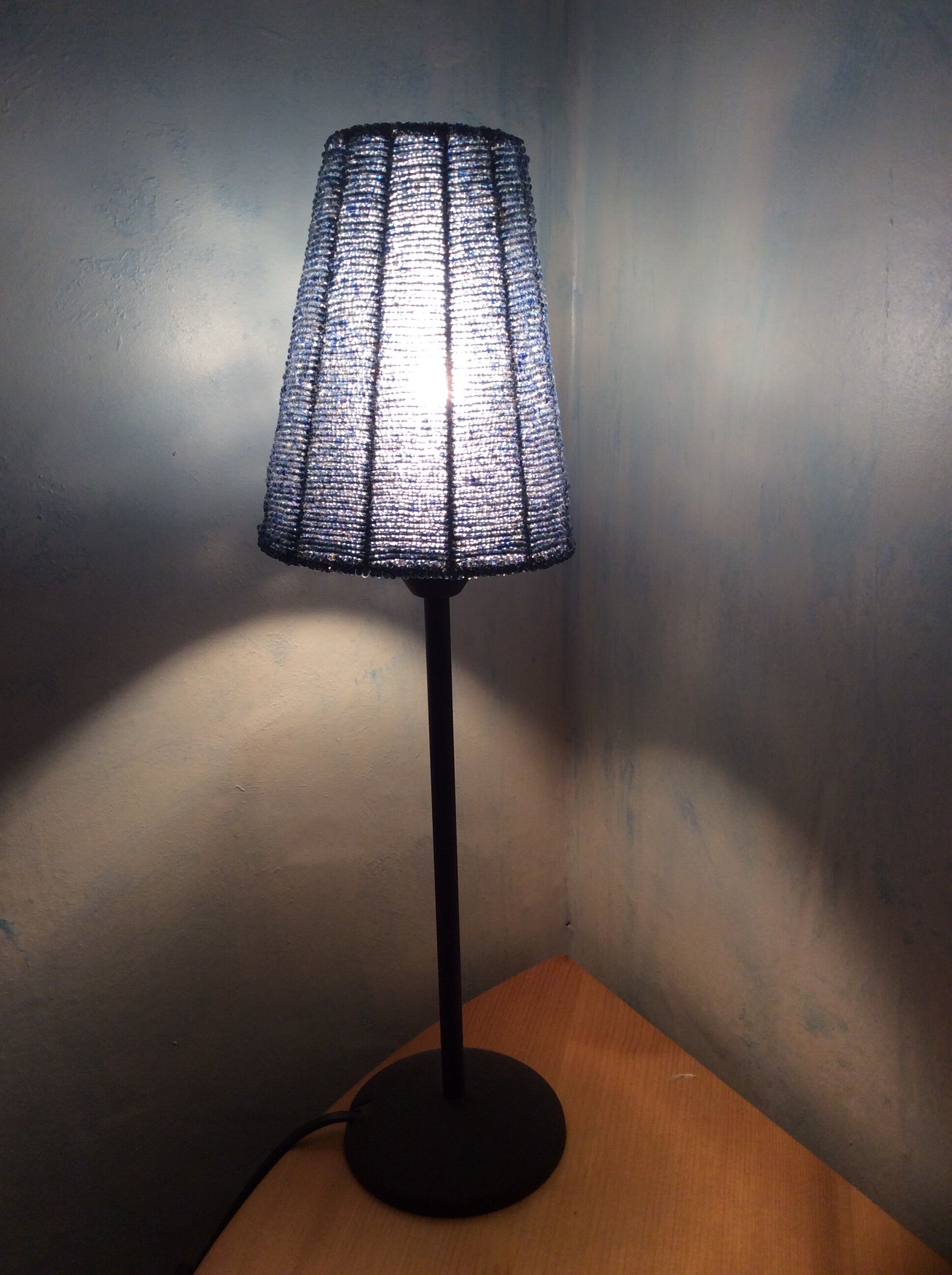 Pair of lampshade day in beads