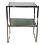 Chrome and glass side table
