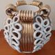 Sainte Radegonde ball vase in white and gold earthenware circa 1940-1950
