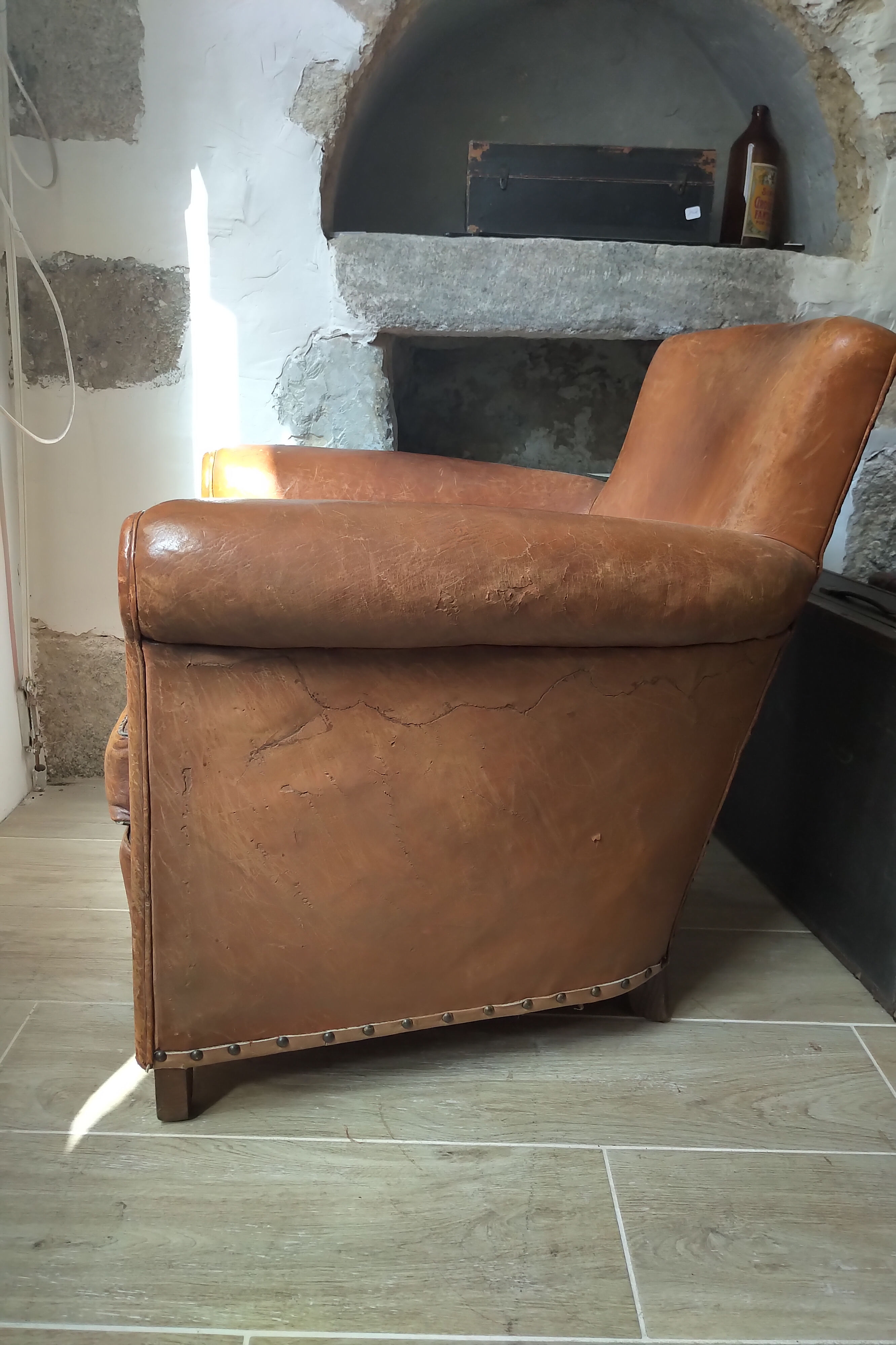 Fauteuil club en cuir