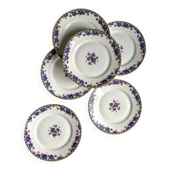 6 assiettes de Limoges avec dorure