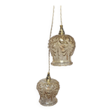 Duo baladeuses ambrées en verre moulé
