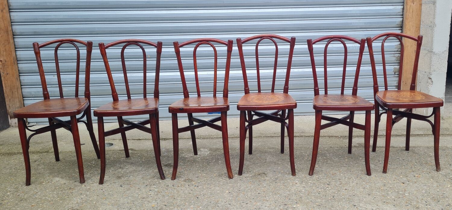 Set of 6 Fischel and EV bistro chairs