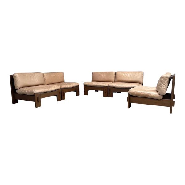 Mid-century brutalist lounge group, 1970s