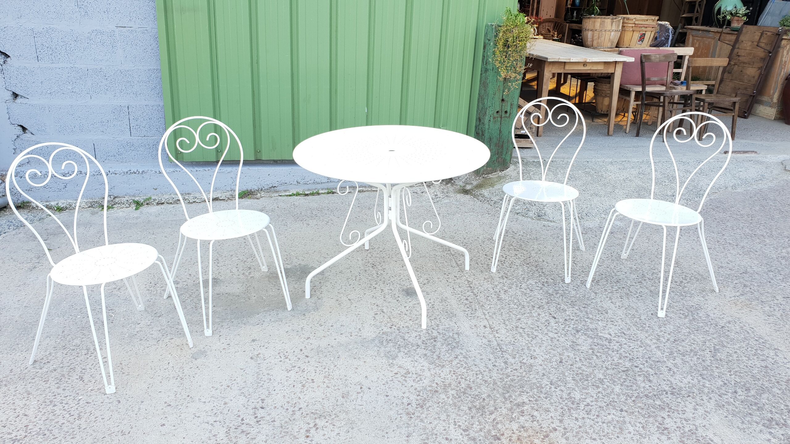 Wrought iron garden furniture