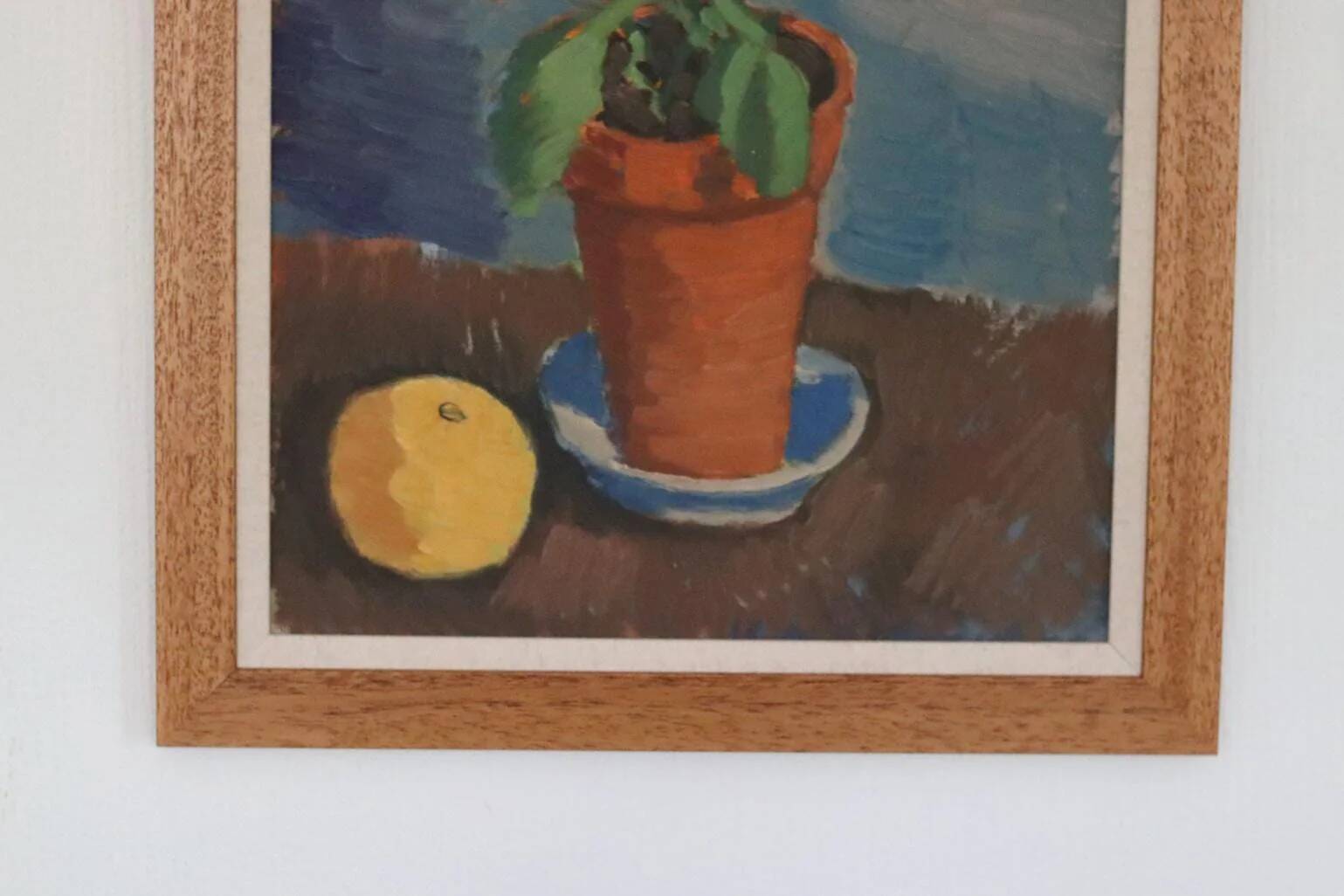 Swedish Oil on Panel – “Blue Flower and Citrus” attributed to Olax