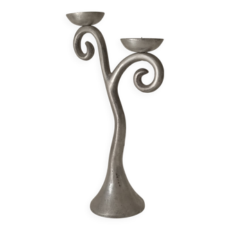 Vintage solid aluminum candlestick