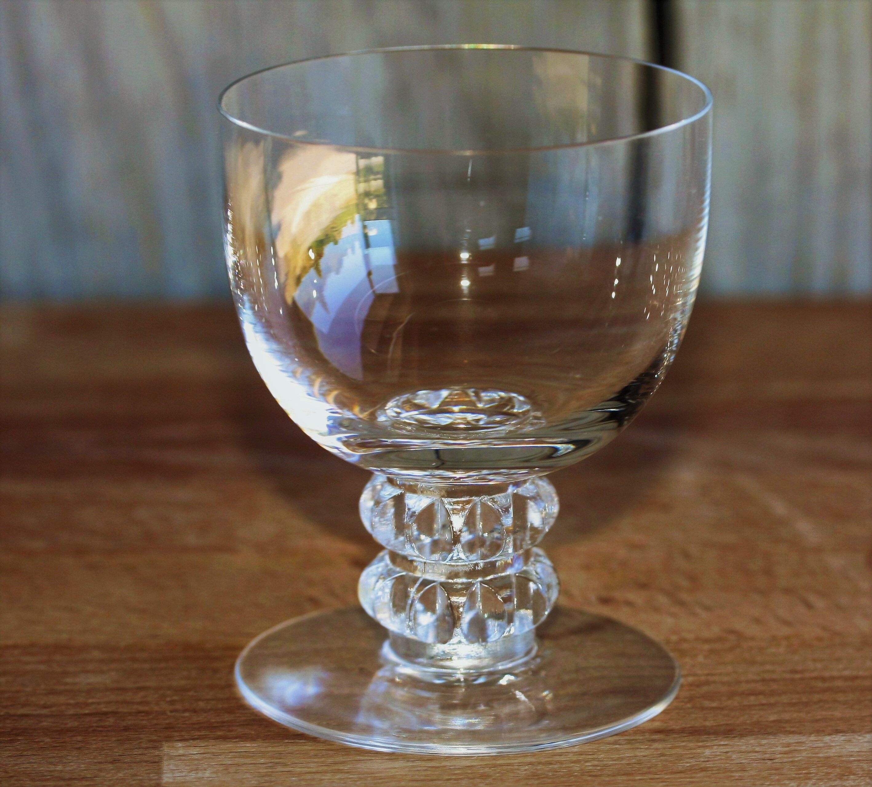 Series of 6 Lalique crystal wine glasses model Vougeot