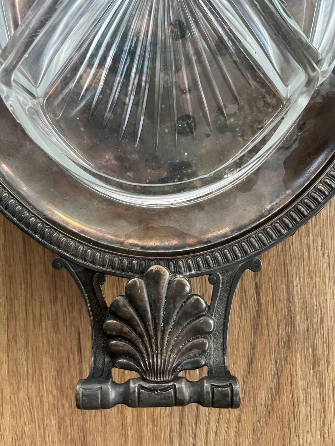 Vintage French-style serving set with 4 cut glass bowls