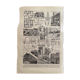 Lithographie gravure sur la construction de la maison de 1922