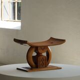 Ashanti stool from West Africa, carved from hardwood, 20th century.