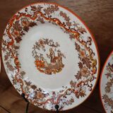5 Saint-Amand earthenware dessert plates with Chinese decoration
