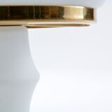 Lampe de table en verre opalin blanc et laiton, Tchécoslovaquie circa 1970